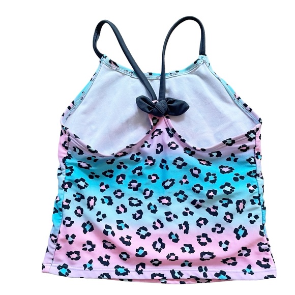 CAT & JACK Girls Magical Animal Ombré Bow Back Tankini Set Medium Gray Pink Blue - Picture 6 of 7